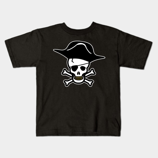 pirate skull Kids T-Shirt by Mamon